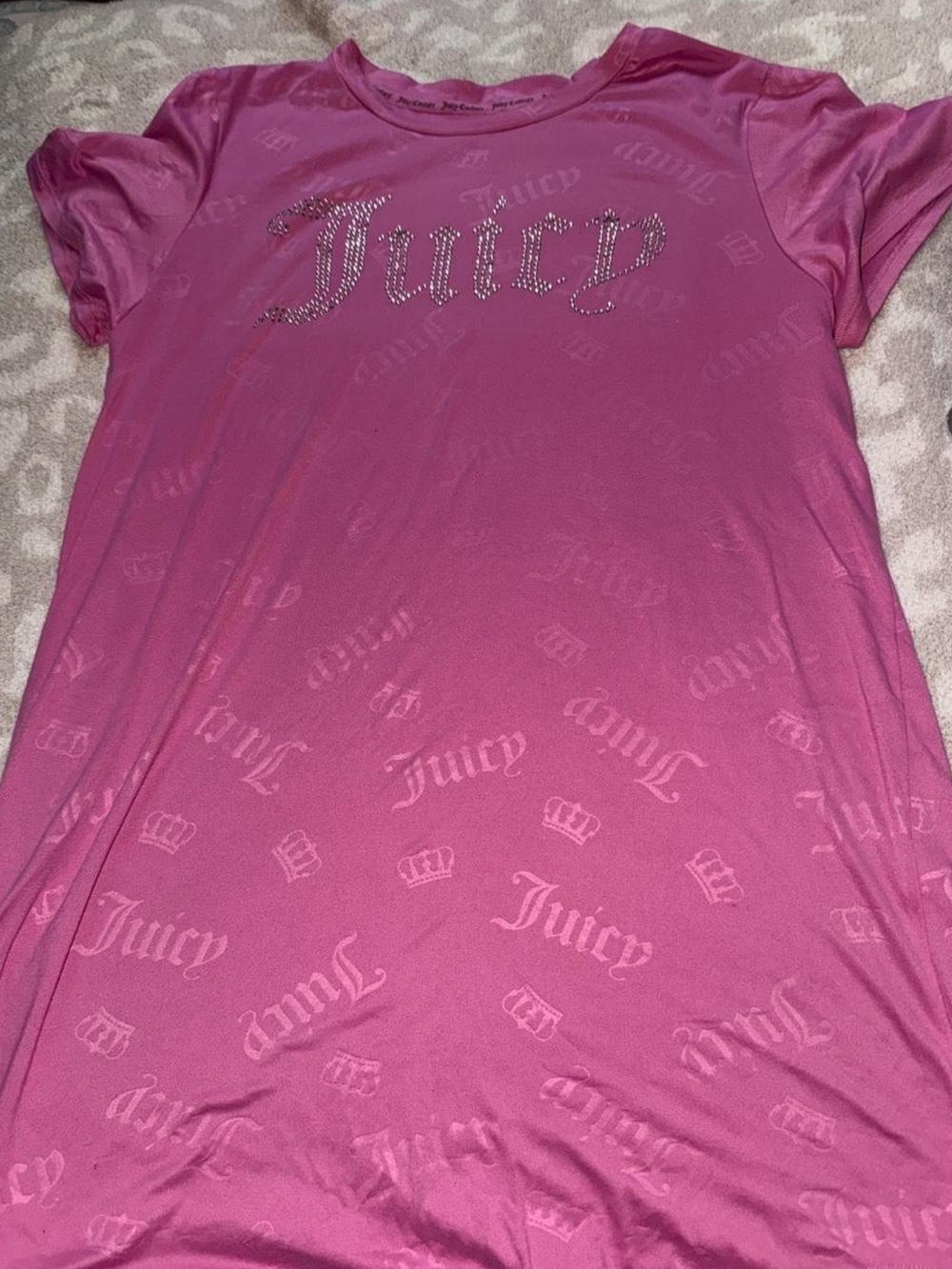 Juicy Couture Pink Rhinestone Script Tee